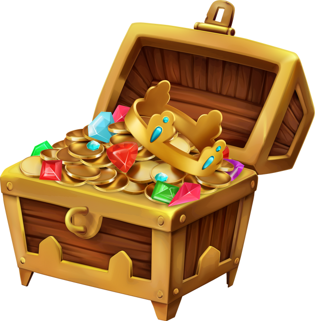 Cartoon treasure chest 3d icon